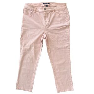 Chaps Madden Stretch Capri Pink Mist Denim Jeans 10 Coquette Preppy Soft Girl